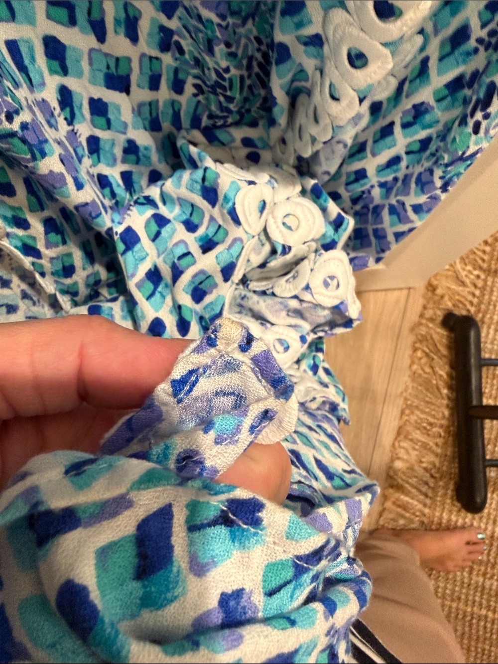 Lilly Pulitzer Blue and Aqua Floral-Print Dress - Picture 7 of 8
